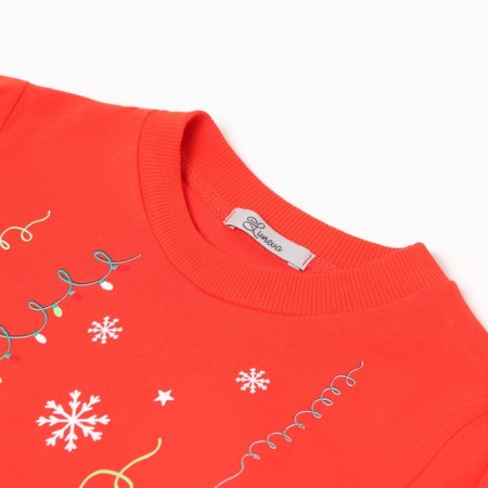 New Year. Pajama nursery (longshit/pants), red color, height 134 cm-1