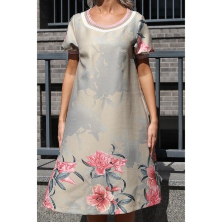 Women's dress, size 48, beige color-10