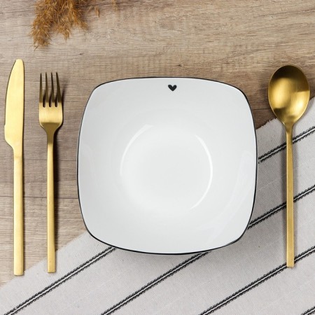 Deep plate of ceramic “With Love”, 17.5 x 17.5 x 5.5 cm, 500 ml, white color-2