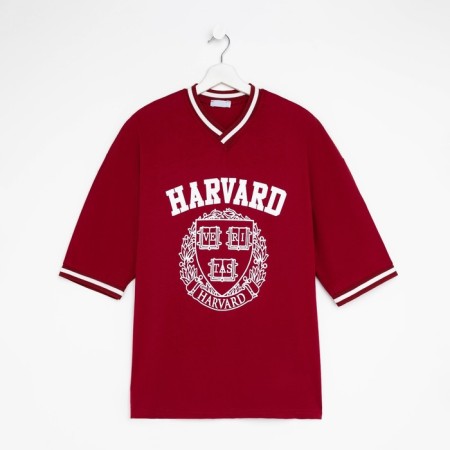 Male Harvard T -shirt, Bordeaux Color, One Size size-5