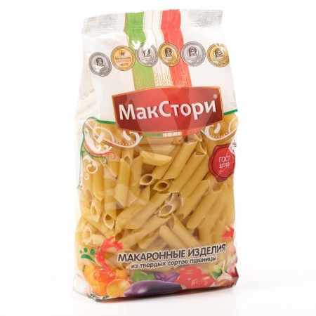 Macroni pasta "macstori" from hard varieties of wheat, rhinated feather, 400 g