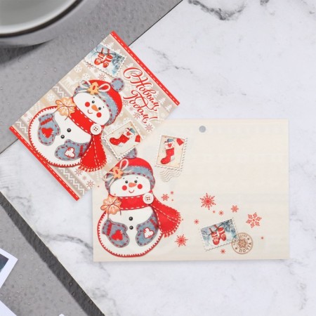 Happy New Year Postcard "Happy New Year!" Snowman, 11.5x8.5 cm-1