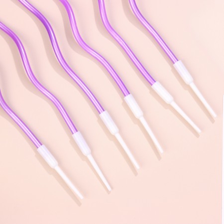 Candles for cake twisted "serpentine" 6 pcs, cocktail, purple-3