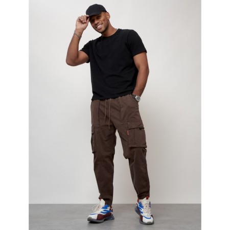 Cargo jeans men, size 50-52, brown color-5