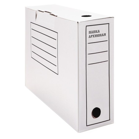 Archive box with A4 valve, calligrata, 100 mm, up to 900 l, microhofrocarton, white-5