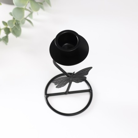 Summary Metal for 1 candle "Butterfly with a curl" d = 2 cm black 7x7x14 cm-5