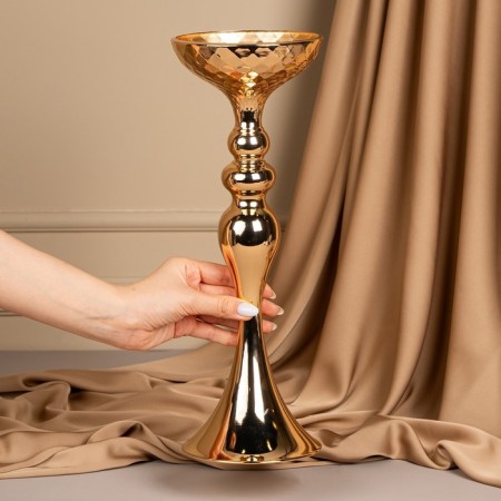 Summary Metal for 1 candle "Richard" Color Gold 12.5 x 12.5 x 37.5 cm-9