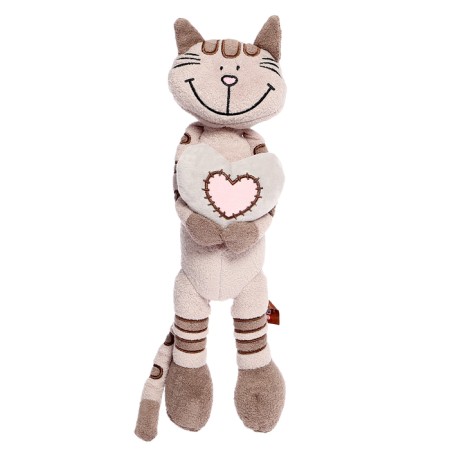 Soft toy "Cat striped with heart", 33 cm