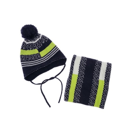 Knitted set for a boy: hat and snood, size 50-3