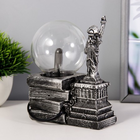 Plasma ball "America" ​​gray 12x6x16 cm Risalux-4