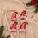 Christmas tree decoration "New Year's cap" (set 4 pcs) 8x4.5 cm, red-white