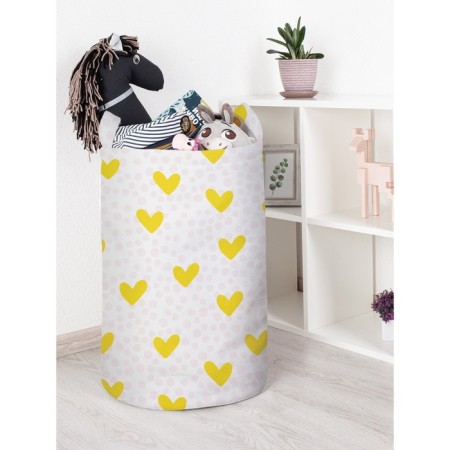 Basket for toys "Yellow hearts, size 40x60 cm