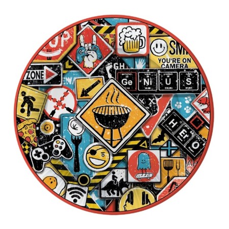 A set of paper plates "Signs", bright, in a t/y film, 6 pcs., 18 cm