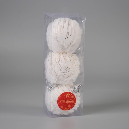Set of balls plastic D-8 cm, 3 pcs "tenderness" stripes, white-1