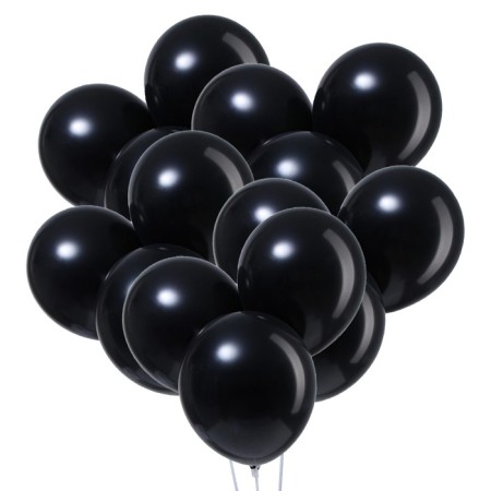 Latex ball 12 ", metal, set 100 pcs., Black color-1
