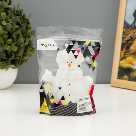 Nightmare "Snowman in a hat" LED from 3xlr44 batteries is white 7x7x12 cm-6