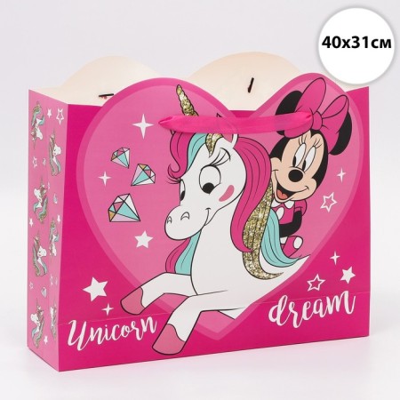 Gift package, 40x31x11.5 cm, packaging, Minnie Mouse and unicorn-1