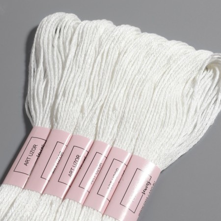 BLANC muline threads, 8 ± 1 m, 6 pcs, white color-2