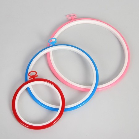 Schools for embroidery with a suspension, d = 11/17/21 cm, 3 pcs, color colorful color-1