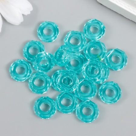 Beads for creativity Plastic "Gaika" set of 20 pcs turquoise 1.3x1.3x0.5 cm-2