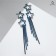 Hanging earrings with rhinestones "Waterfall" stars, blue color in gray metal, 11 cm