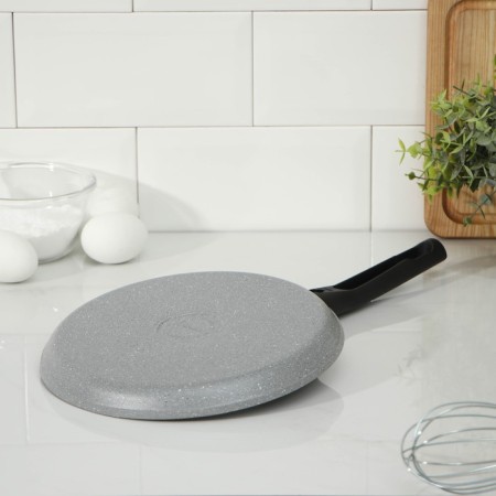 Pancake pan, d = 22 cm, plastic handle, anti -stick coating, color light marble-2