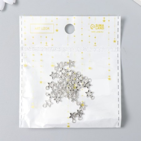 Decor for creativity Metal "Little Star" silver 0.8x0.9 cm-3