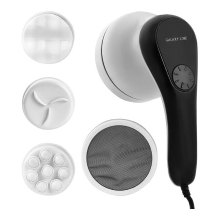 Body massage Galaxy Line GL 4943, electric, 18 W, 1 DIZ, 4 NASAD, from the network, black-white 1037233-2