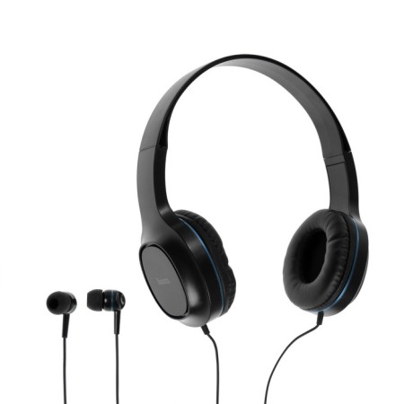 Hoco W24 headphone set, wired, full -size + vacuum, wired, blue-1
