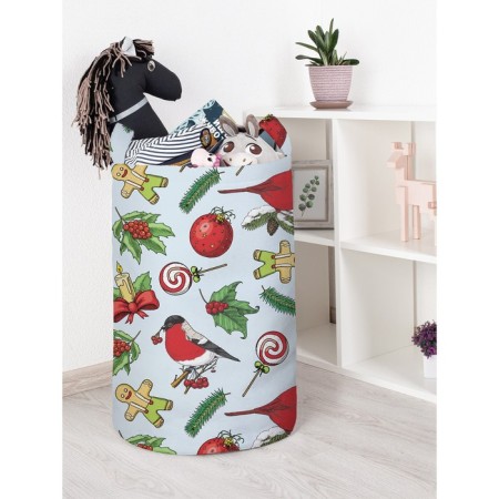 Basket for toys "New Year's birds, size 40x60 cm