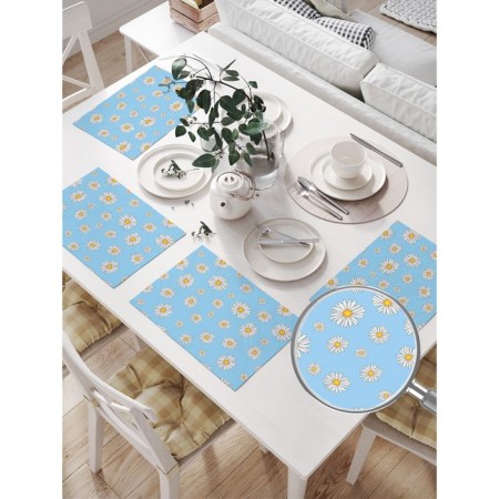A set of napkins for setting the table "Field chamomile", rectangular, size 32x46 cm, 4 pcs-1