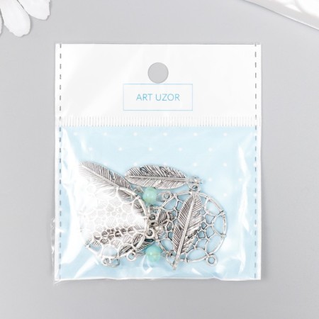 Decor Metal for creativity "Dreams of Dreams with turquoise" 7.5x2.8 cm-2