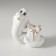 Souvenir Ceramics "White Cobra with a gift" with gold 3.5x8x7.5 cm