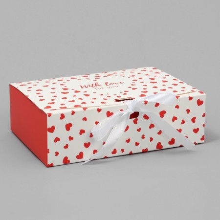 Gift folding box, packaging, “with love”, 16.5 x 12.5 x 5 cm-1