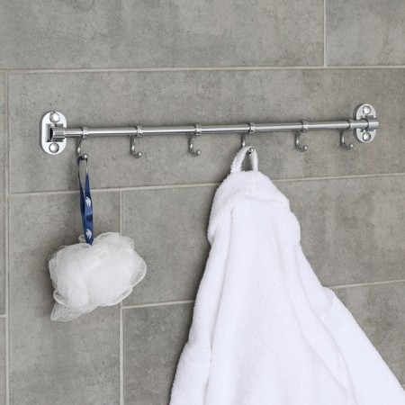 Wall hook on the bar, moving, accoona a166-6, 6 pcs, color chrome-2