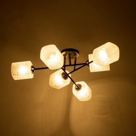 Alandi chandelier 6he27 40W Black-chromium 62x62x28 cm-2