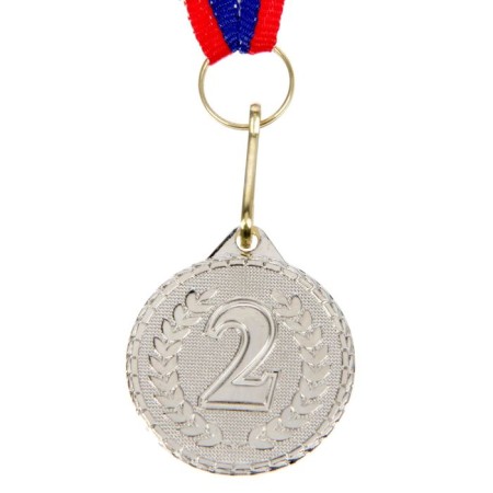 Prize medal 041 diam 3.2 cm. 2 place. Color ser. With a ribbon-2