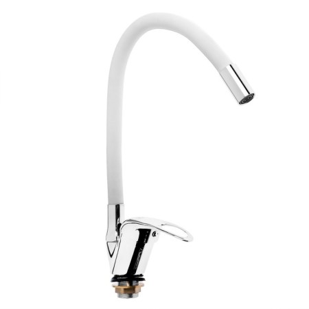 Kitchen mixer Zein Z2110, single -leaf, flexible surge, cartridge 40 mm, white/chrome-4