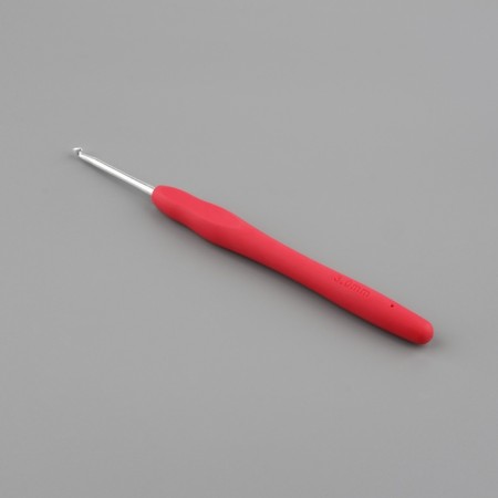 Knitting hook, with silicone handle, d = 3 mm, 14 cm, pink color-2