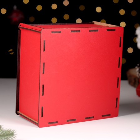 Gift box "Symbol of the year 2025. Happy New Year" 22x22x9 cm, red-1