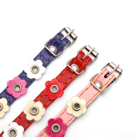 Belly leather two-layer leather with a flower, 30 x 1.2 cm, Osh 20-30 cm, mix of flowers-5