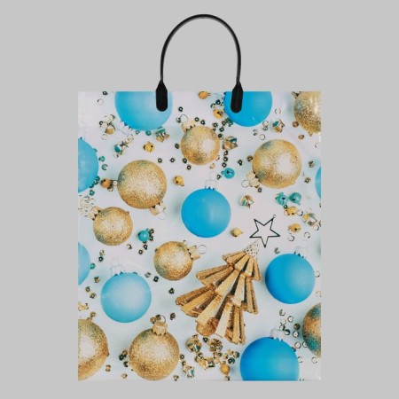 New Year. Package "Christmas tree with balls", plastic with a plastic pen, 38x45 cm.