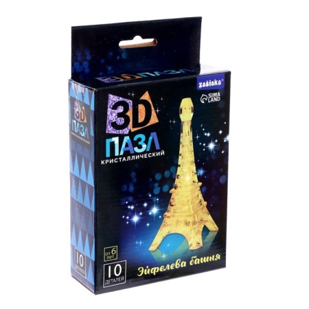 3D puzzle "Eiffel Tower", crystalline, 10 details, Mix color-6