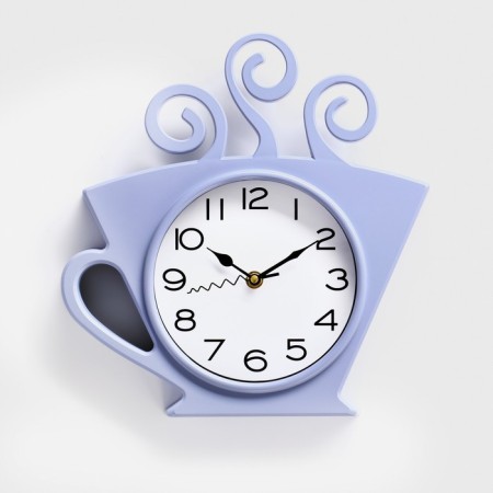 Watching clock, series: kitchen, "cup of coffee", smooth move, 30 x 28.5 cm, dial 16 cm