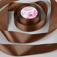 Satin tape, 40 mm × 23 ± 1 m, nut color