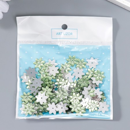 Decor for creativity Plastic 1 Puncture "Rhinestones. Light Greens" nr 100 pcs 1.3x1.3 cm 74290-3