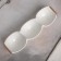 Ceramic Menjnitsa 3 cells on an esthete wooden stand, 39.8 × 11.4 cm, white color