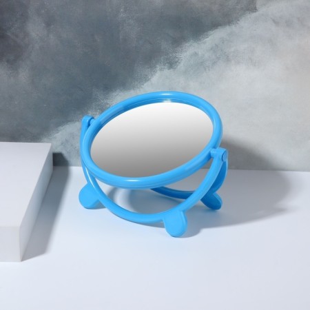 Mirror desktop "circle", D mirror surface 13.5 cm, blue color-2