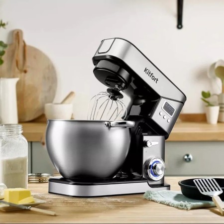 Mixer KitFort KT-3413, Planetary, 2000 W, 10/2/1.5 L, 6 speeds, silver-1