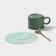 Tea couple ceramic "Profitrol", 3 objects: a cup 180 ml, a saucer d = 13.7 cm, spoon, green color